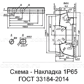 Накладка 1Р65 ГОСТ 33184-2014